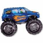902675A Шар-фигура/ мини фольга, &quot;Джип внедорожник синий&quot; (FM), 14&quot;/36 см