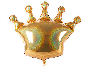 1207-3232, 35564GH Шар-фигура, фольга, "Корона золото", голография (BT), 36"/91 см