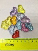 627 Подвеска декоративная &quot;Сердце&quot;, 25 мм, 12шт./уп.