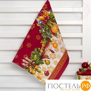 Полотенце кухонное из рогожки 50 * 70  Рождество