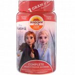Sundown Naturals Kids, Disney Frozen, полный комплекс мультивитаминов в жевательных таблетках, клубника, арбуз и малина, 60 жева