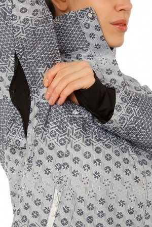 Женская зимняя горнолыжная куртка большого размера серого цвета 17881Sr