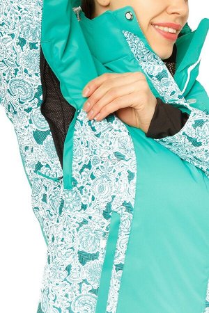 Женская зимняя горнолыжная куртка зеленого цвета 17122Z