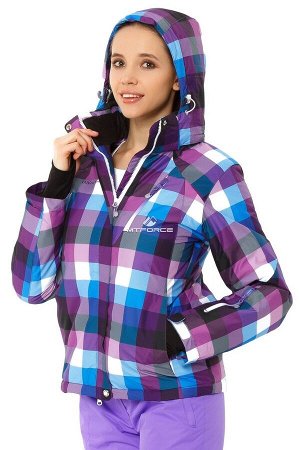 Женская зимняя горнолыжная куртка фиолетового цвета 1807F