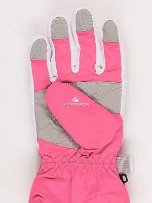 Подростковые для девочки зимние горнолыжные перчатки серого цвета 910Sr
