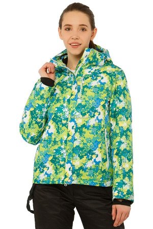 Женская зимняя горнолыжная куртка зеленого цвета 1787Z