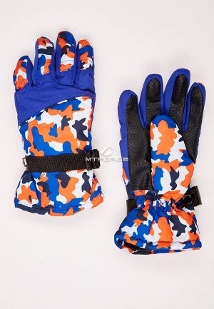 Подростковые для мальчика зимние горнолыжные перчатки синего цвета 327S