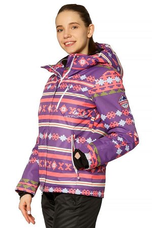 Женская зимняя горнолыжная куртка фиолетового цвета 1795F