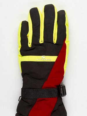 Подростковые для мальчика зимние горнолыжные перчатки бордового цвета 904Bo