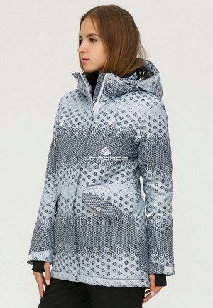 Женская зимняя горнолыжная куртка серого цвета 1810Sr