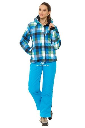 Женский зимний костюм горнолыжный голубого цвета 01807Gl