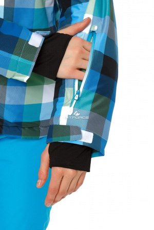 Женская зимняя горнолыжная куртка голубого цвета 1807Gl