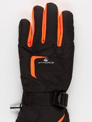 Мужские зимние горнолыжные перчатки оранжевого цвета 907O