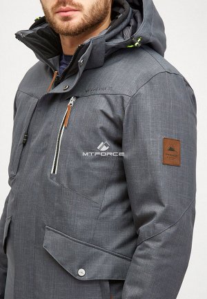 Мужской зимний костюм горнолыжный серого цвета 018128Sr