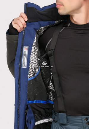 Мужская зимняя горнолыжная куртка темно-синего цвета 1912TS
