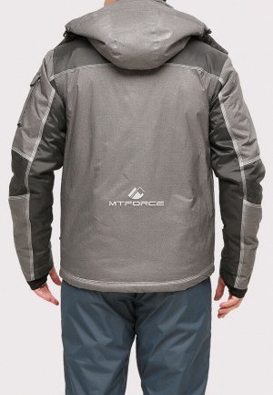 Мужская зимняя горнолыжная куртка серого цвета 1912Sr