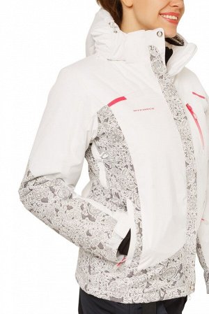 Женская зимняя горнолыжная куртка белого цвета 17122Bl