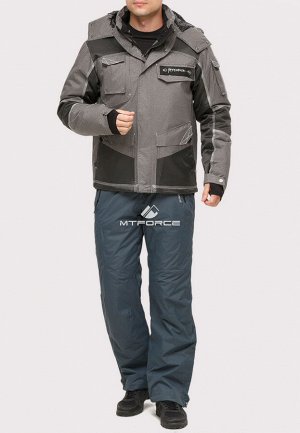 Мужской зимний костюм горнолыжный серого цвета 01912Sr