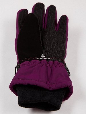 Женские зимние горнолыжные перчатки бордового цвета 971Bo
