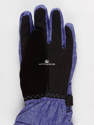 Женские зимние горнолыжные перчатки синего цвета 971S