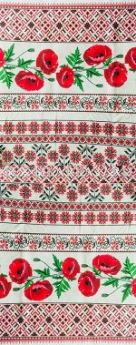 Скатерть рогожка &quot;мак-вышивка&quot; 150 х 250 см