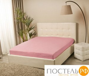 Простыня VIOLETT трикотажная на резинке 160x200х25 розовый