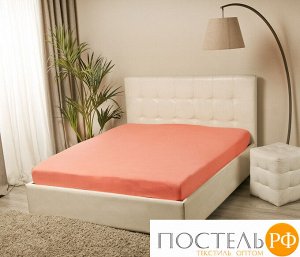 Простыня VIOLETT трикотажная на резинке 160x200х25 коралловый