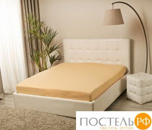 Простыня VIOLETT трикотажная на резинке 160x200х25 бежевый