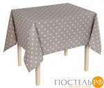 СР-ГС-140-150 Скатерть, Guten Morgen, Рогожка, Горох серый, наб. 140х150 см