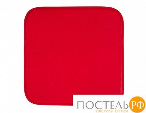 Декоративная подушка (сидушка) на липучке «Клетка красная»  рогожка гл.кр. 40х40