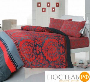 5900 КПБ  COTTON LIFE 1,5 сп. (70*70/2 шт.) DAMASK красный