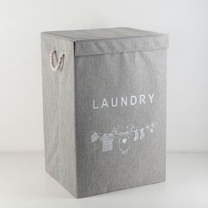 Корзина для белья складная с крышкой Laundry, 37,5?34,5?60 см, цвет МИКС