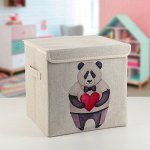 Короб для хранения с крышкой «Влюблённая панда», 30*30*28,5 см