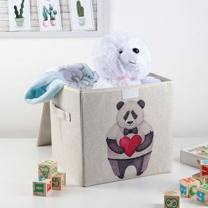Короб для хранения с крышкой «Влюблённая панда», 30x30x28,5 см