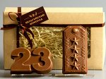 Шоколадные фигурки 2в1 «23 февраля 1 + Погон»