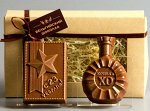 Шоколадные фигурки 2в1 «С 23 февраля + Коньяк XO»