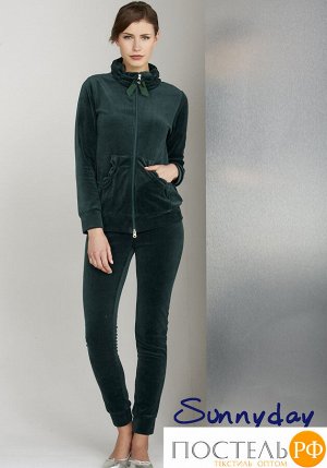 Женский велюровый костюм темно-зеленого цвета Sunnyday DiBen_Mary Зеленый 42