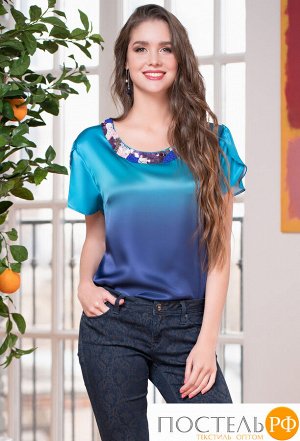 Блузка Mia-Amore 3394 "Selena" (S голубой-синий)