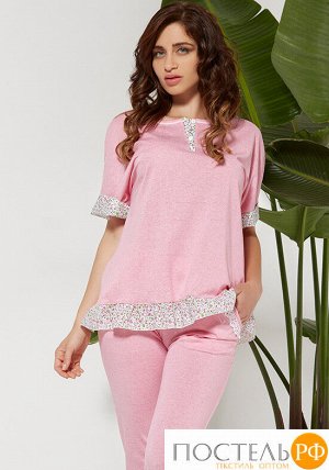 Розовая женская пижама с коротким рукавом Vilfram V_10007 Розовый 42
