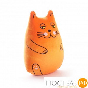 Игрушка «Котеич» (T2518C1812S076OR, 25х18, Оранжевый, Стрейч бархат, Микрогранулы полистирола)