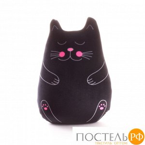 Игрушка «Котеич» (T2518C1812S077BK, 25х18, Черный, Стрейч бархат, Микрогранулы полистирола)