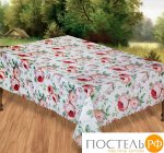 1035/2/100, ПИОНЫ И СИРЕНЬ,  тефлоновая скатерть, размеры 100 см х 150 см, УЗОРНЫЙ КРАЙ