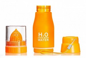 Бутылка для воды с инфузером и чашкой Verona H2O, 650 мл, оранжевая