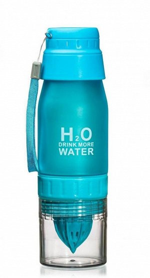 Бутылка для воды с инфузером и чашкой Verona H2O, 650 мл, синяя