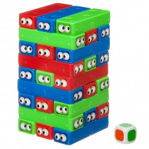 Развивающие игры Bondibon «ПОСТРОЙ ГЛАЗКИ», 30 блоков, кубик, BOX  22х5,6х21