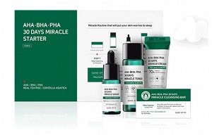 Набор миниатюр для проблемной кожи с кислотами Some By Mi Aha-Bha-Pha 30 Days Miracle Starter 4 Kit, 30гр + 30мл + 10мл + 20гр