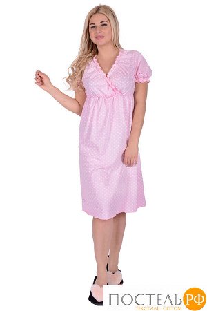 Женская сорочка ЖС 012 (горох на розовом) 48