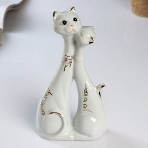 Сувенир керамика "Кот и кошка. Любовь" стразы 20х10,3х4,9 см