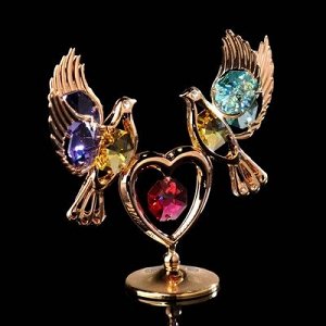 Сувенир «Лебеди на сердце», 3?9,5?8 см, с кристаллами Сваровски