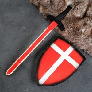 Сувенир деревянный "Набор рыцаря", щит- 28х41 см, меч- 75х17 см
